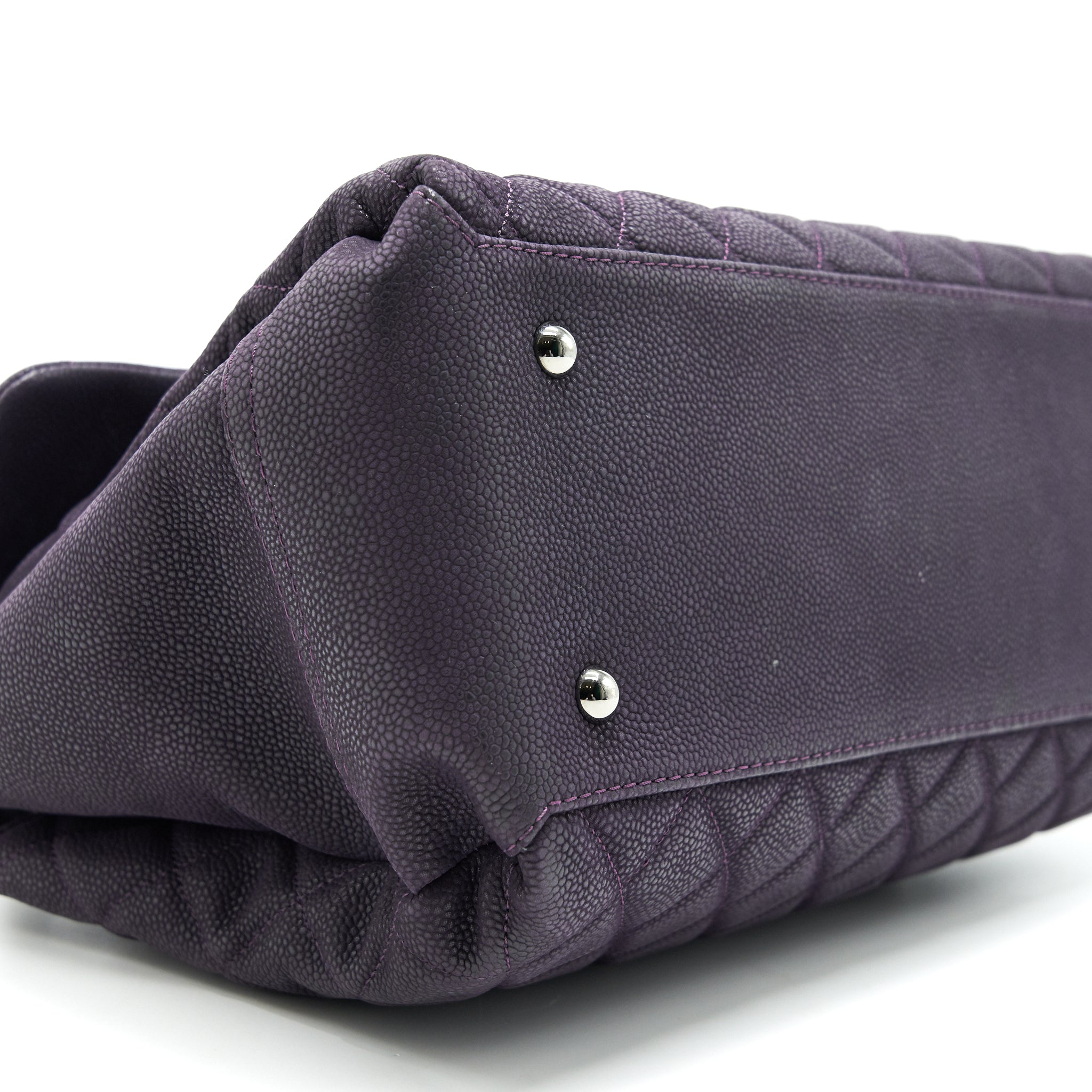 Chanel Flap Tote Bag With Chain Caviar In Purple