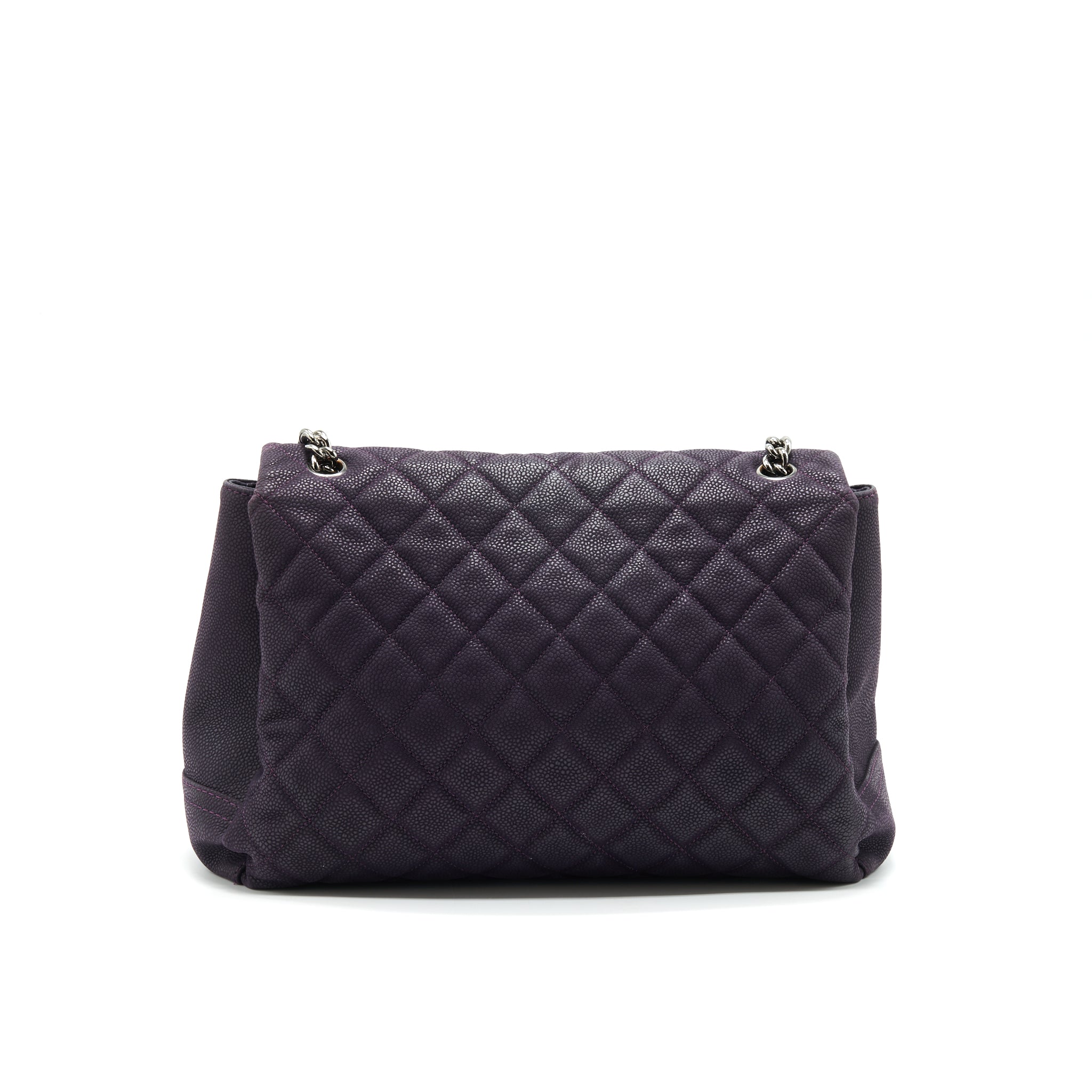 Chanel Flap Tote Bag With Chain Caviar In Purple