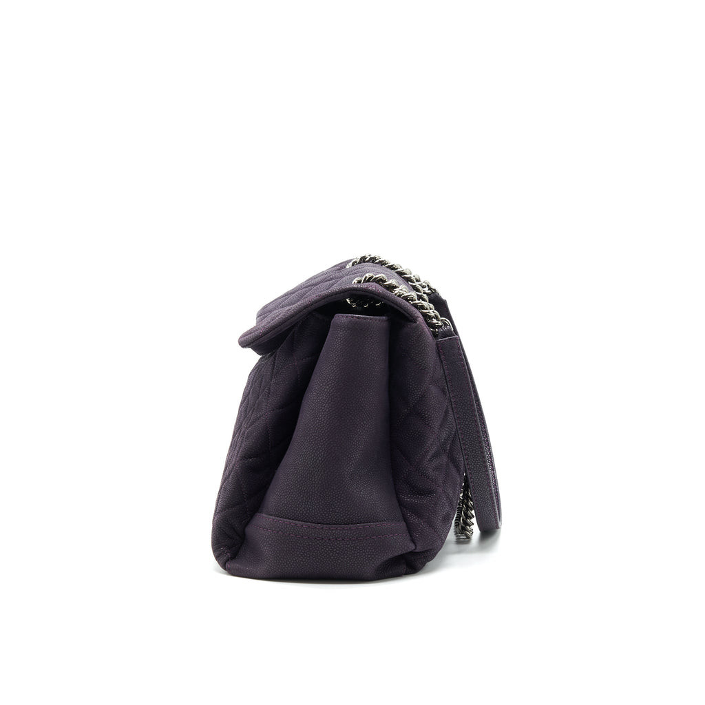 Chanel Flap Tote Bag With Chain Caviar In Purple
