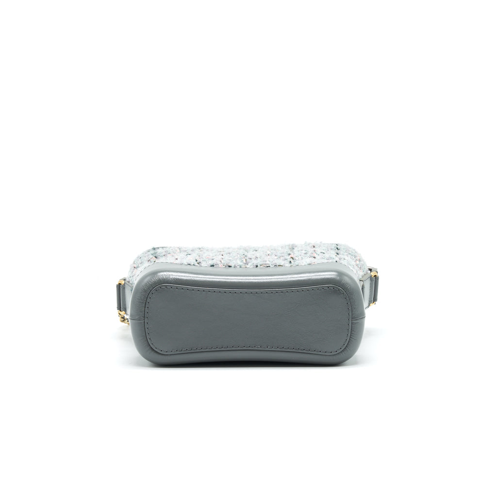 Chanel Small Tweed Gabrielle Hobo Bag Grey