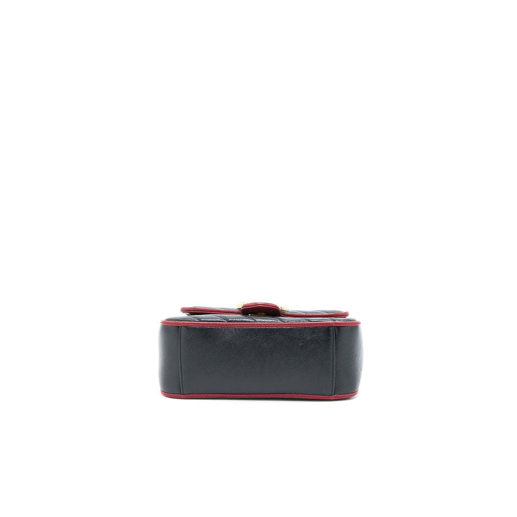 Gucci GG Marmont Mini Top Handle Bag Calfskin Black/Red