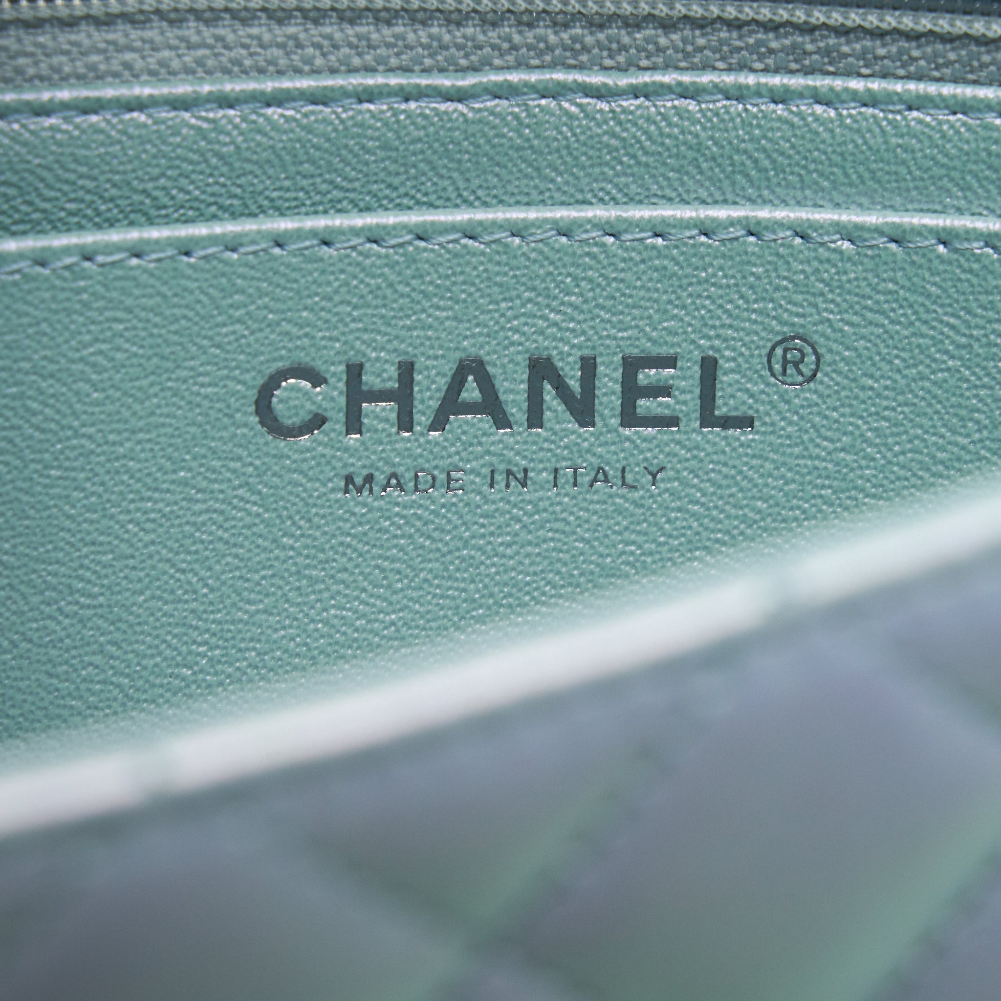 Chanel 21K Iridescent Baby Blue Mini Rectangular