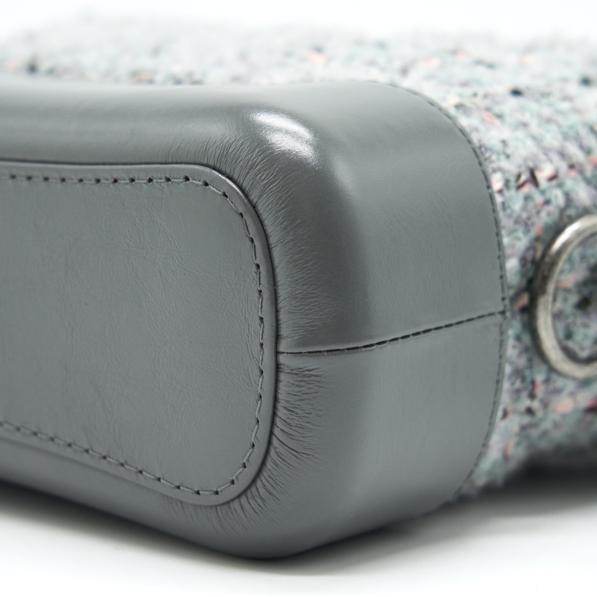 Chanel Small Tweed Gabrielle Hobo Bag Grey