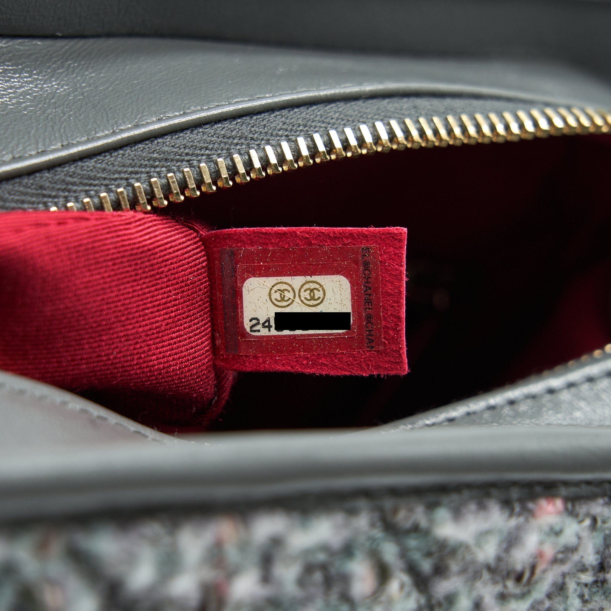 Chanel Small Tweed Gabrielle Hobo Bag Grey