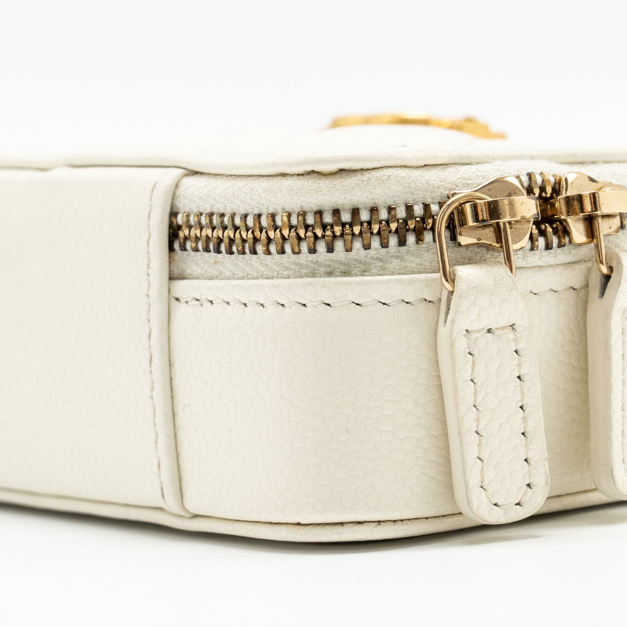 Chanel Boy Chain Clutch Caviar White  (Microchip)