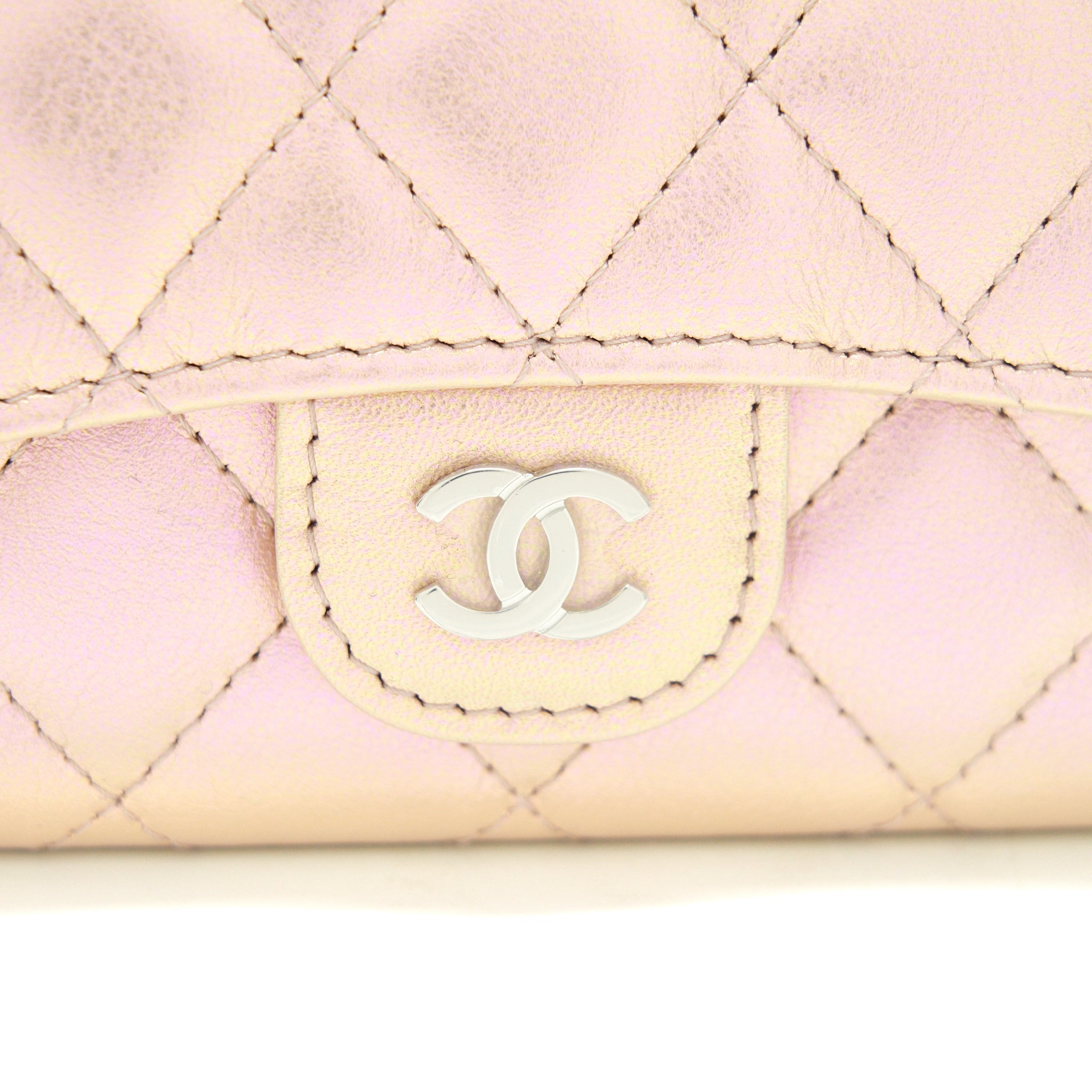 Chanel 21K Iridescent Pink Flap  Holder