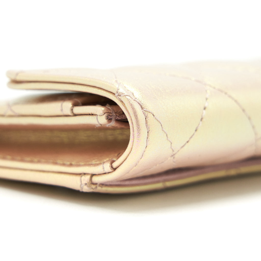 Chanel 21K Iridescent Pink Flap  Holder