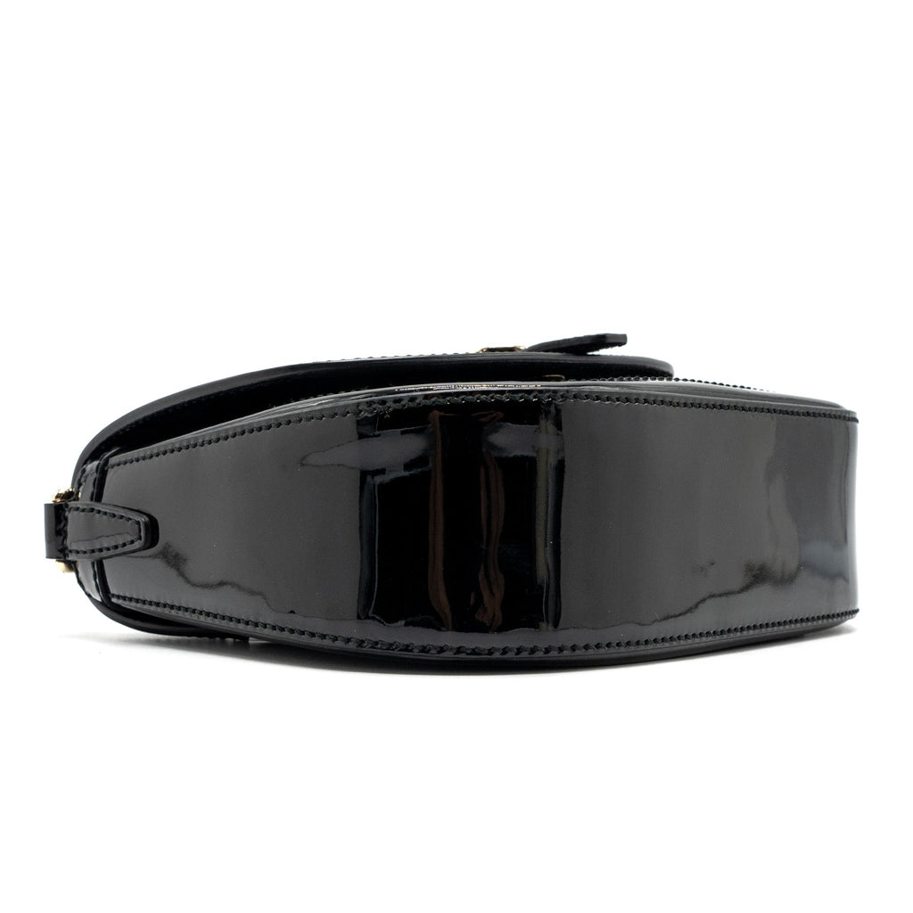 Gucci messenger crossbody bag patent black L