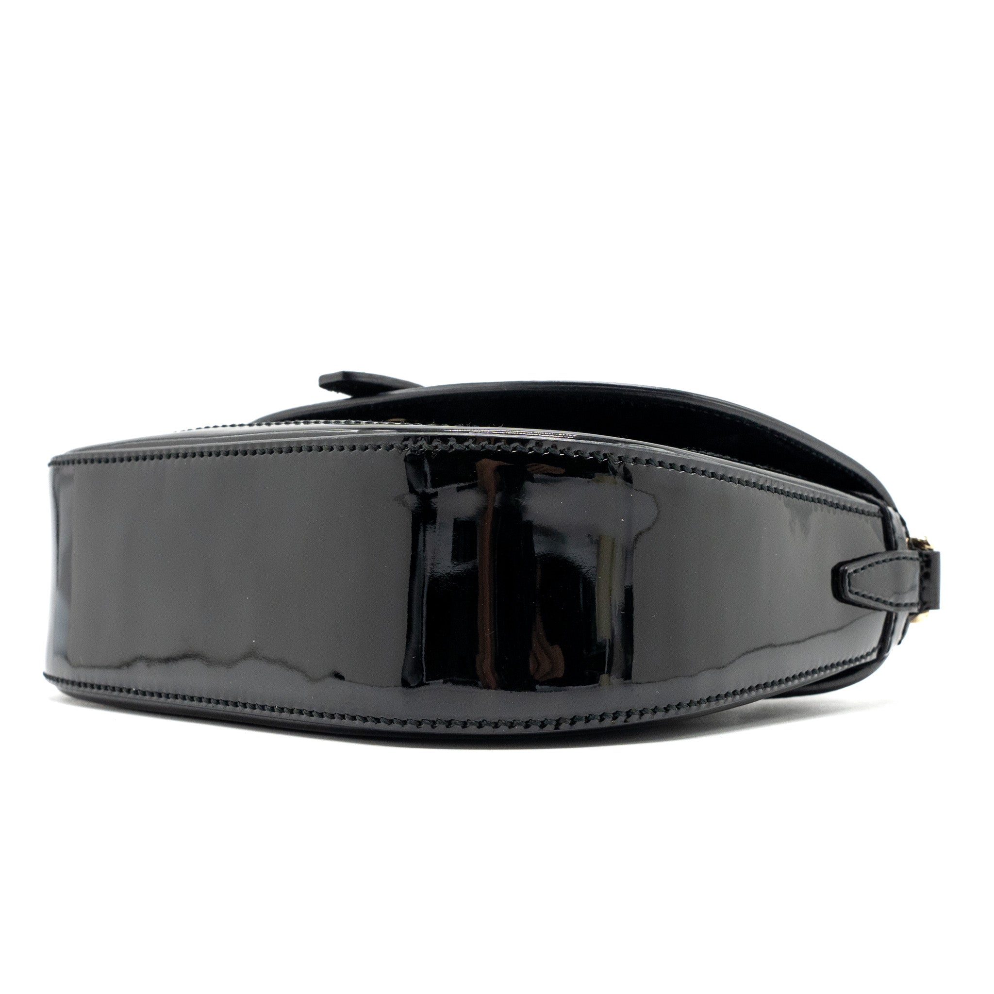 Gucci messenger crossbody bag patent black L