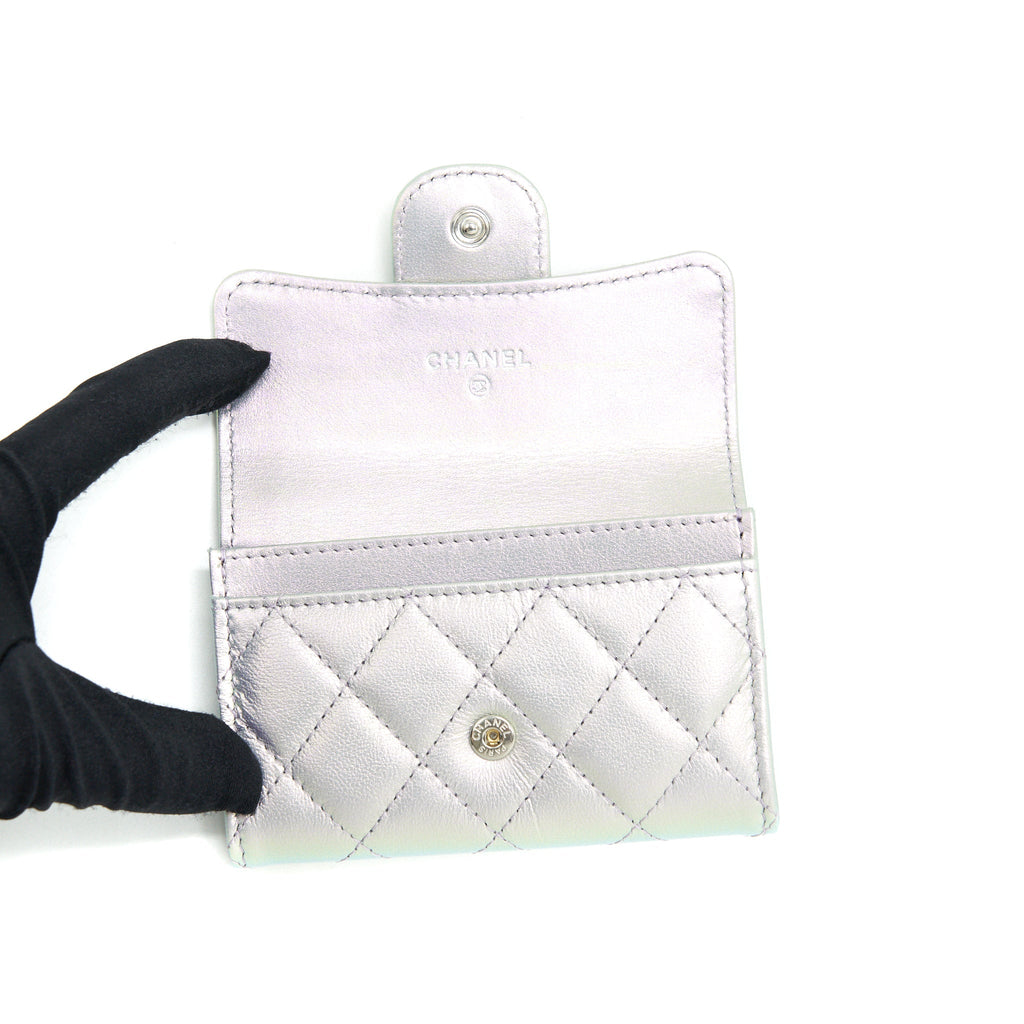 Chanel 21K Iridescent Grey Flap  Holder