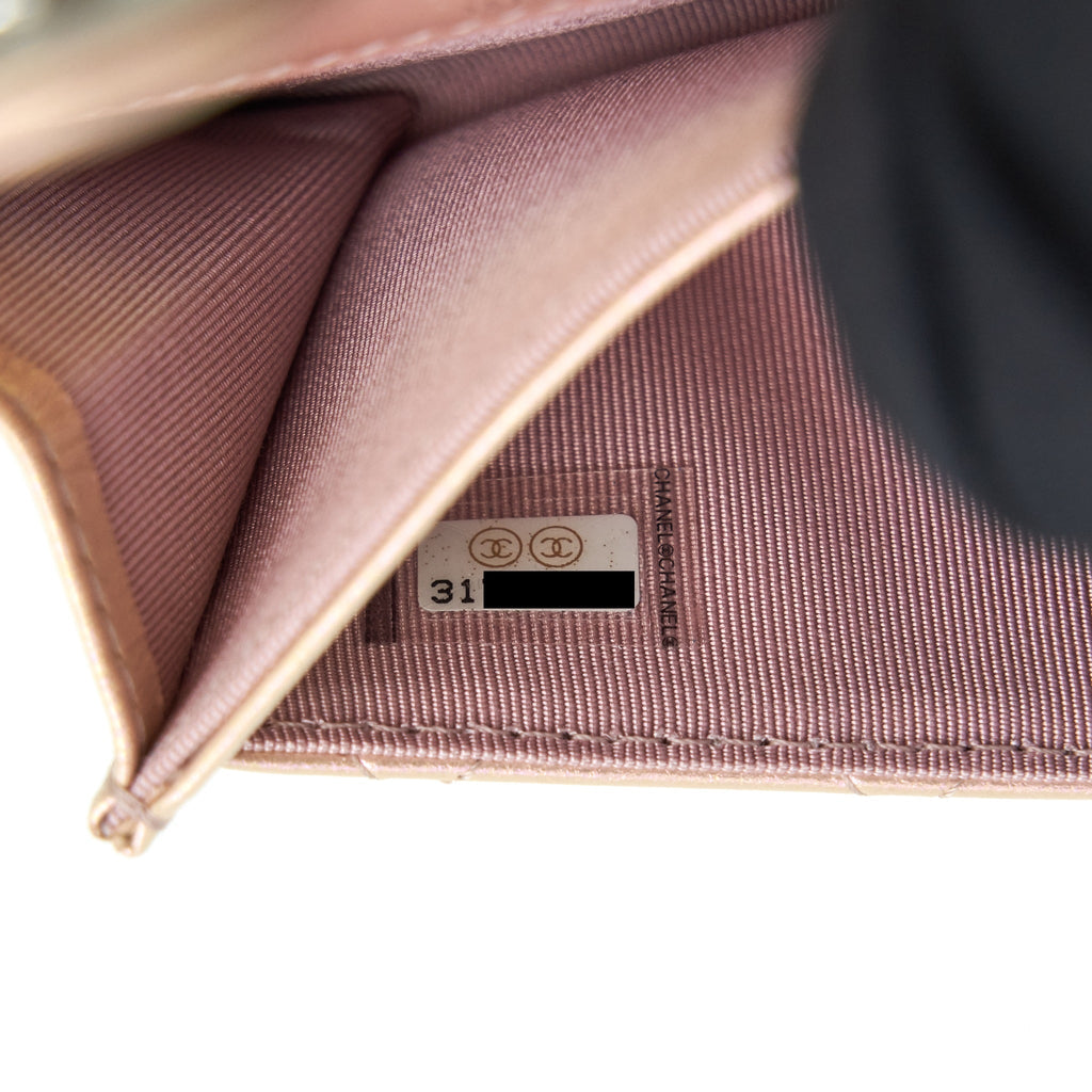 Chanel 21K Iridescent Pink Flap  Holder