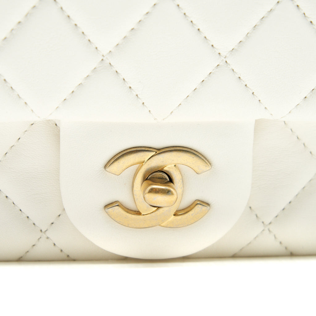 Chanel Pearl Crush Mini Square Flap Bag White