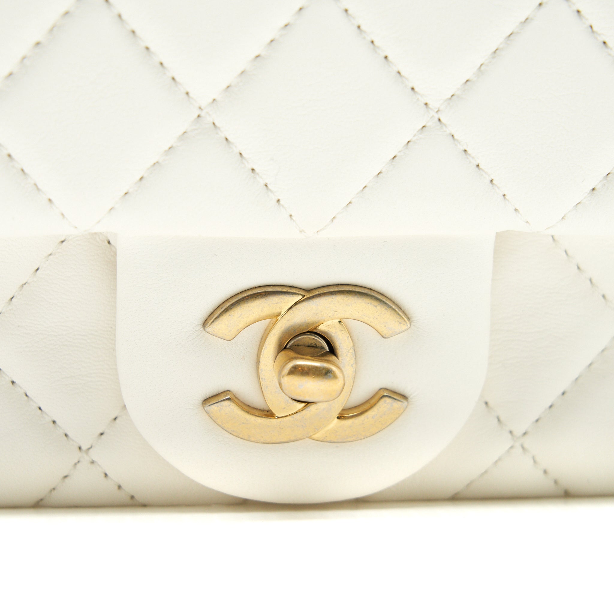Chanel Pearl Crush Mini Square Flap Bag White