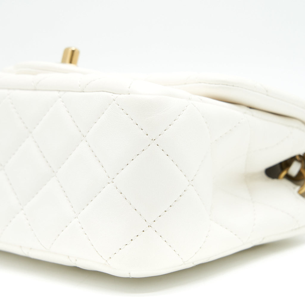 Chanel Pearl Crush Mini Square Flap Bag White