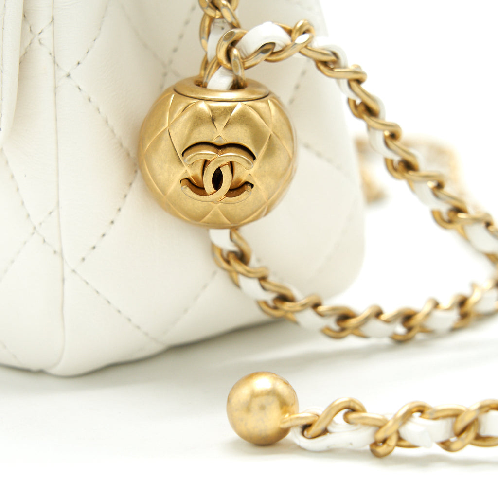 Chanel Pearl Crush Mini Square Flap Bag White