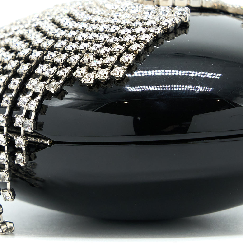 Chanel Runway Orb-shaped Evening Clutch Black with Crystal / Crystal Chain