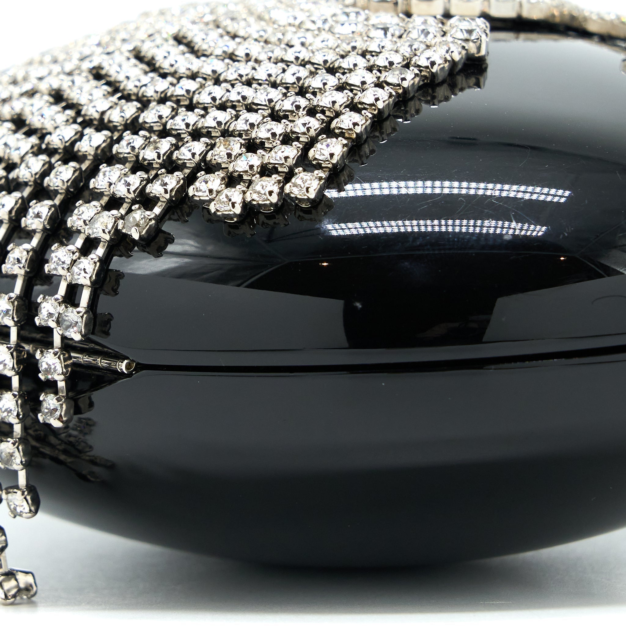 Chanel Runway Orb-shaped Evening Clutch Black with Crystal / Crystal Chain