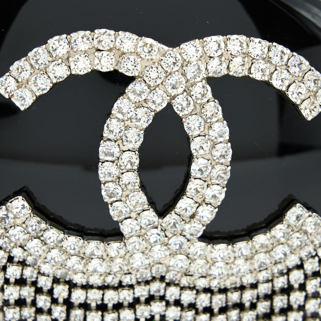 Chanel Runway Orb-shaped Evening Clutch Black with Crystal / Crystal Chain