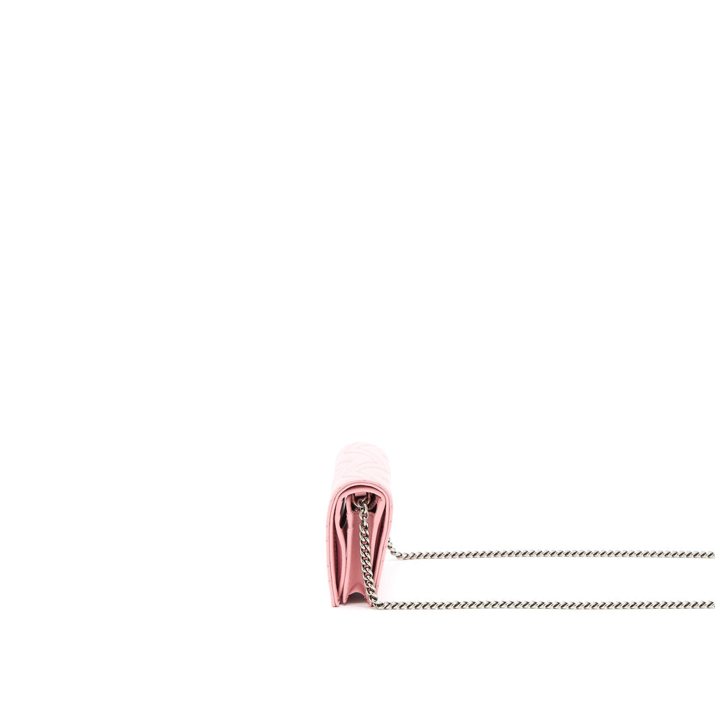 Gucci Marmont  Holder with Chain Calfskin Pink SHW