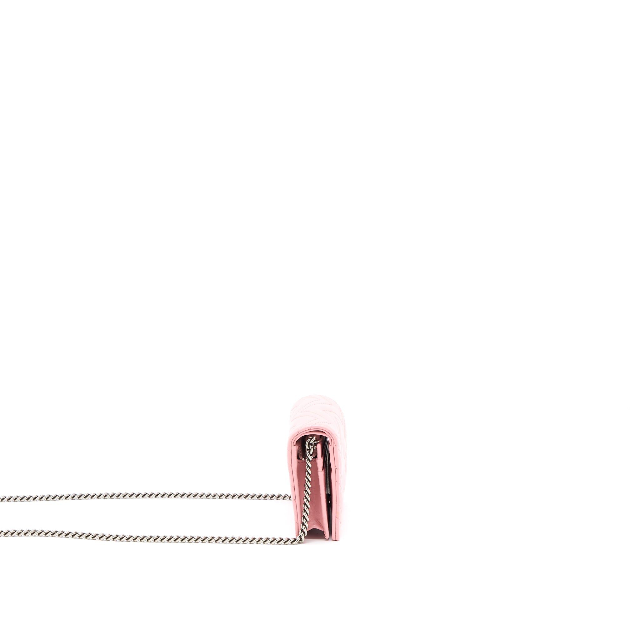 Gucci Marmont  Holder with Chain Calfskin Pink SHW