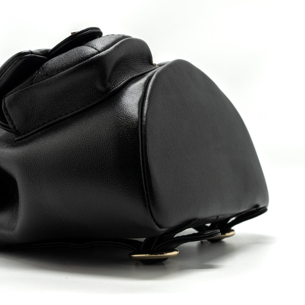 Chanel 23A mini triple pack backpack calfskin black L (microchip )