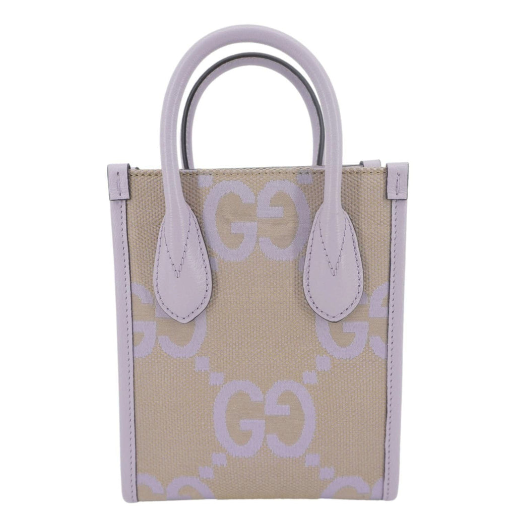 GUCCI Jumbo GG Canvas Mini Tote Bag Purple  671623