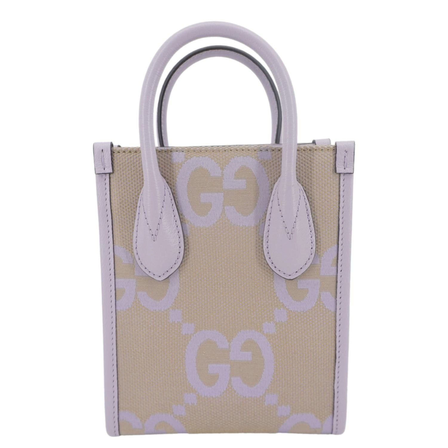 GUCCI Jumbo GG Canvas Mini Tote Bag Purple  671623