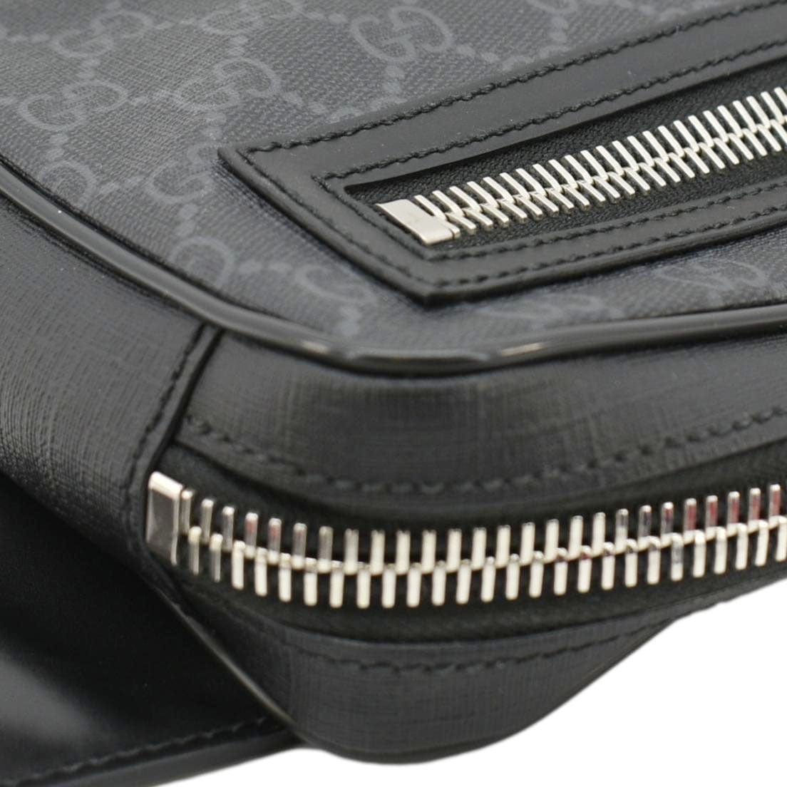 GUCCI GG Supreme Canvas Zip Belt Bag Black 474293