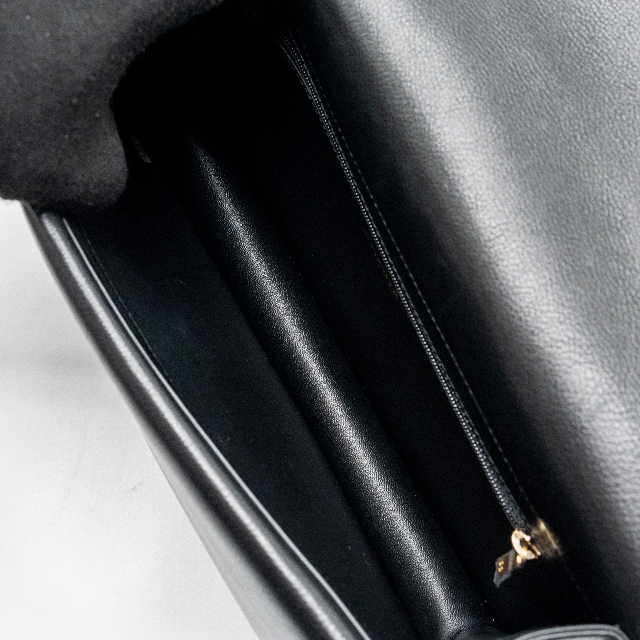 Chanel Voyage Chevron Clutch Calfskin Black