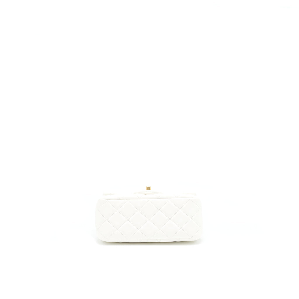 Chanel Pearl Crush Mini Square Flap Bag White