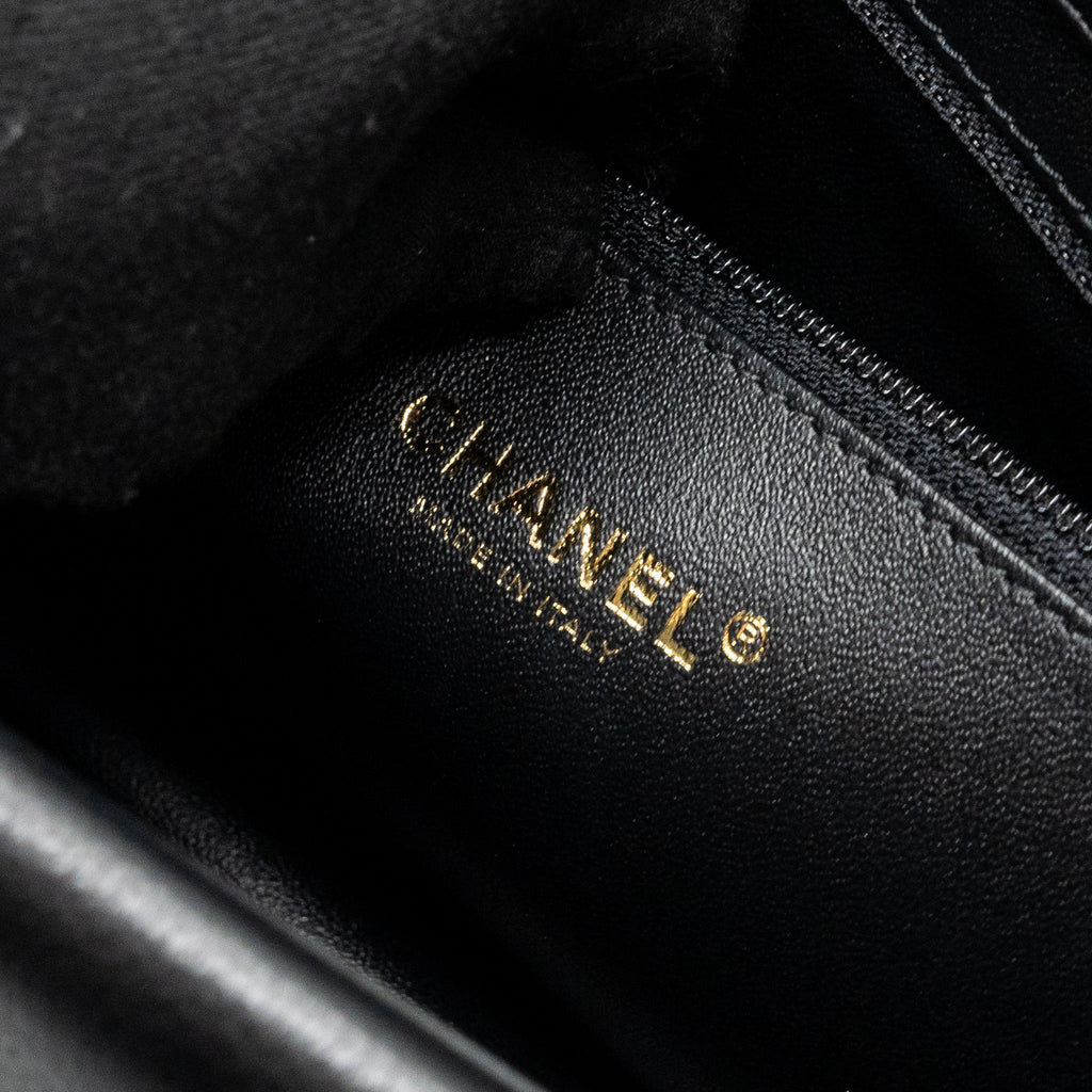 Chanel Voyage Chevron Clutch Calfskin Black
