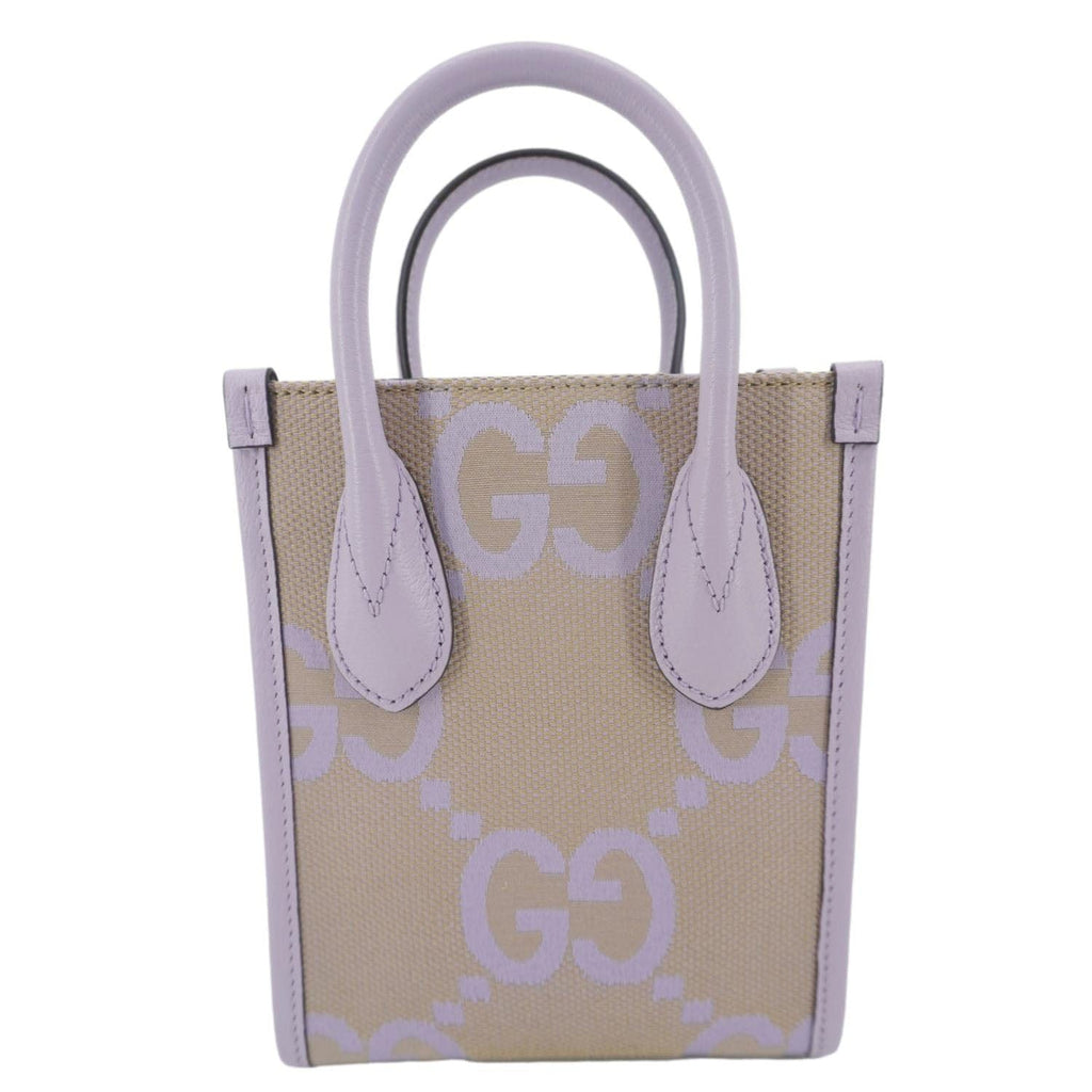GUCCI Jumbo GG Canvas Mini Tote Bag Purple  671623
