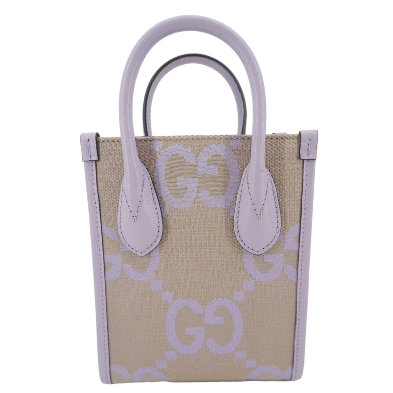 GUCCI Jumbo GG Canvas Mini Tote Bag Purple  671623