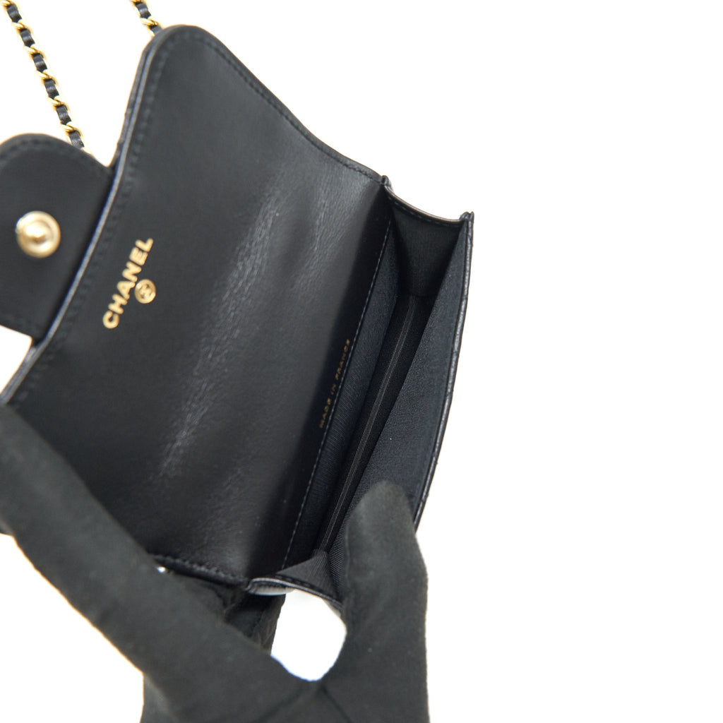 Chanel 2021 flap Coin Purse with Chain black