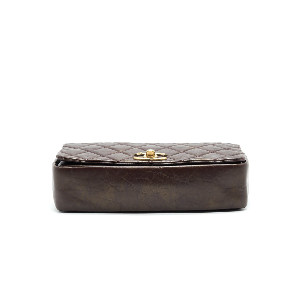 Chanel Calfskin Flap Bag with Chain Burgundy
