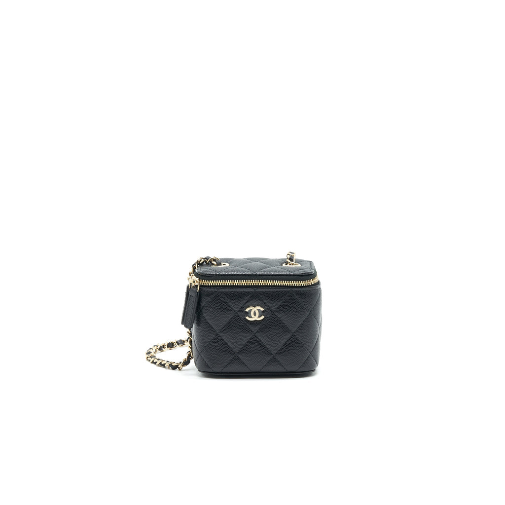 CHANEL SMALL VANITY WITH CHAIN CAVIAR BLACK L