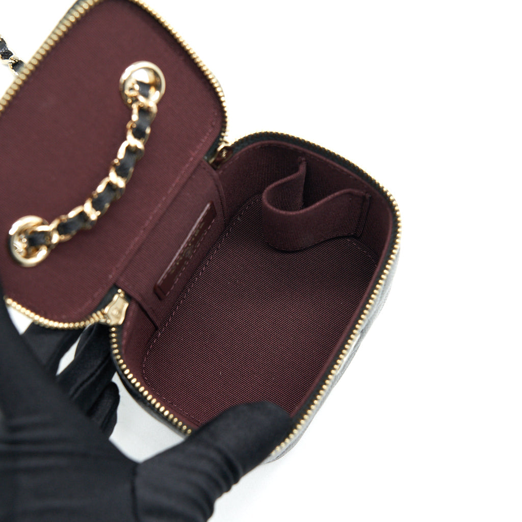 CHANEL SMALL VANITY WITH CHAIN CAVIAR BLACK L
