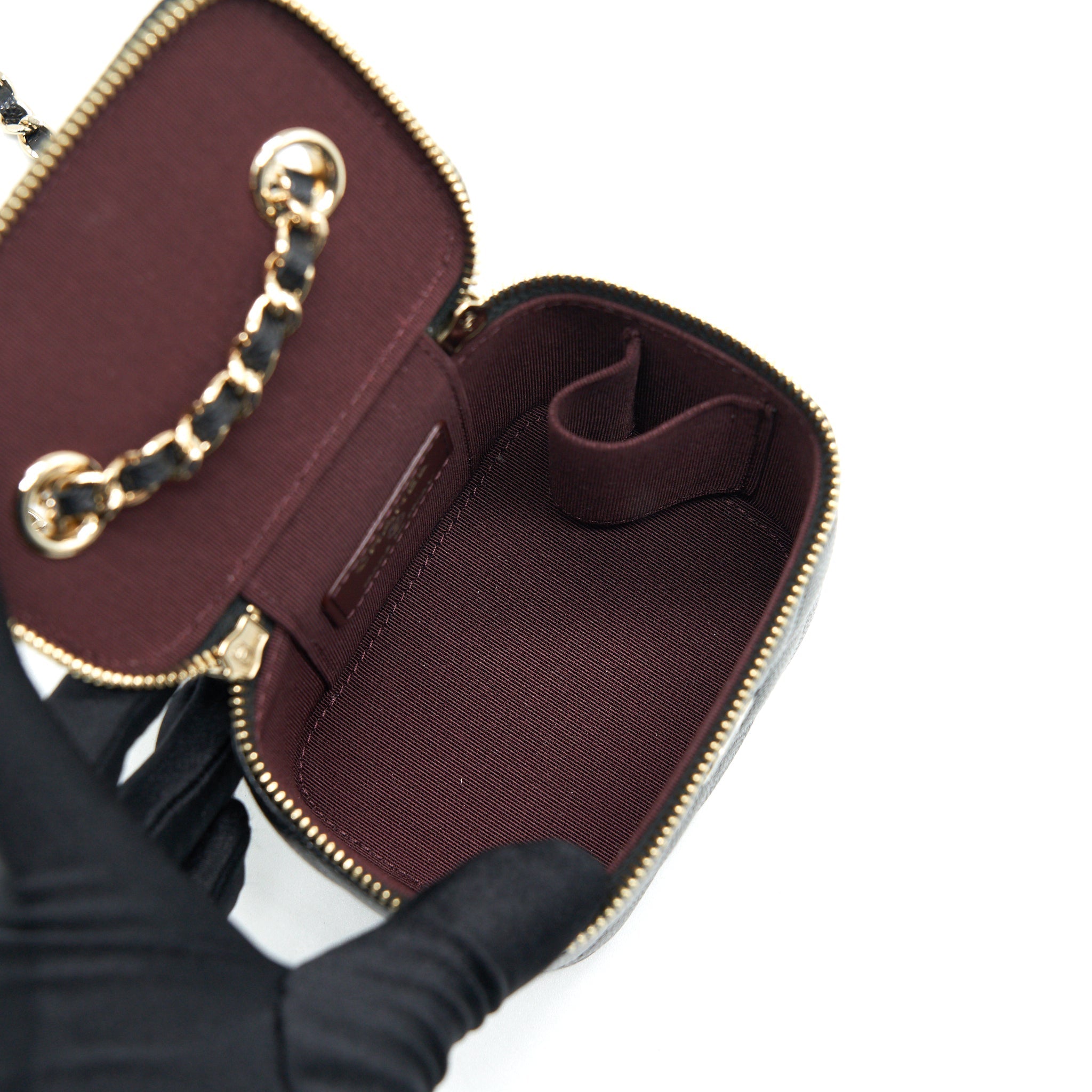 CHANEL SMALL VANITY WITH CHAIN CAVIAR BLACK L