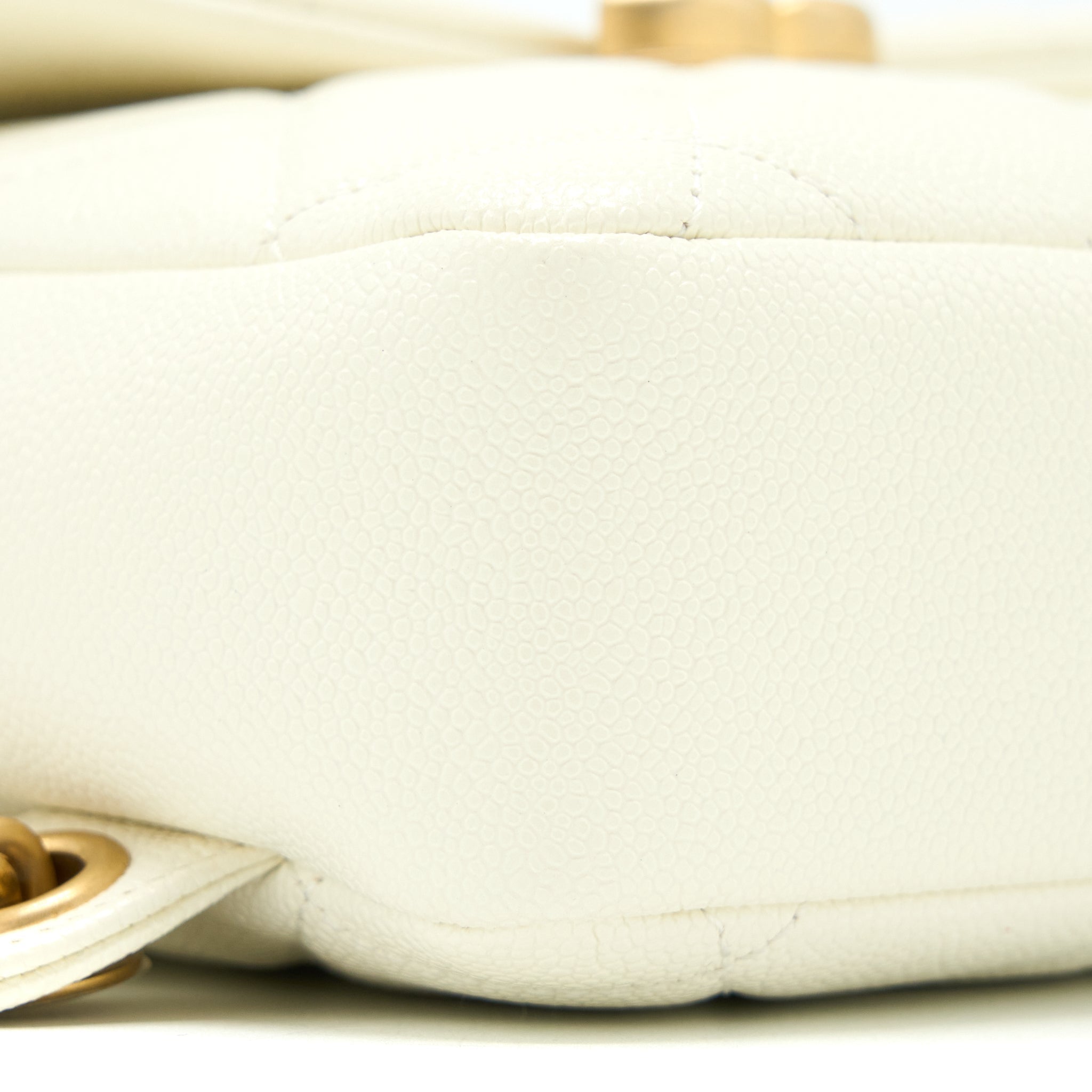 Chanel 22P Flap Backpack Caviar White Brushed  (Microchip)
