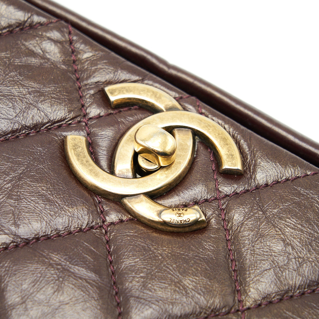 Chanel Calfskin Flap Bag with Chain Burgundy