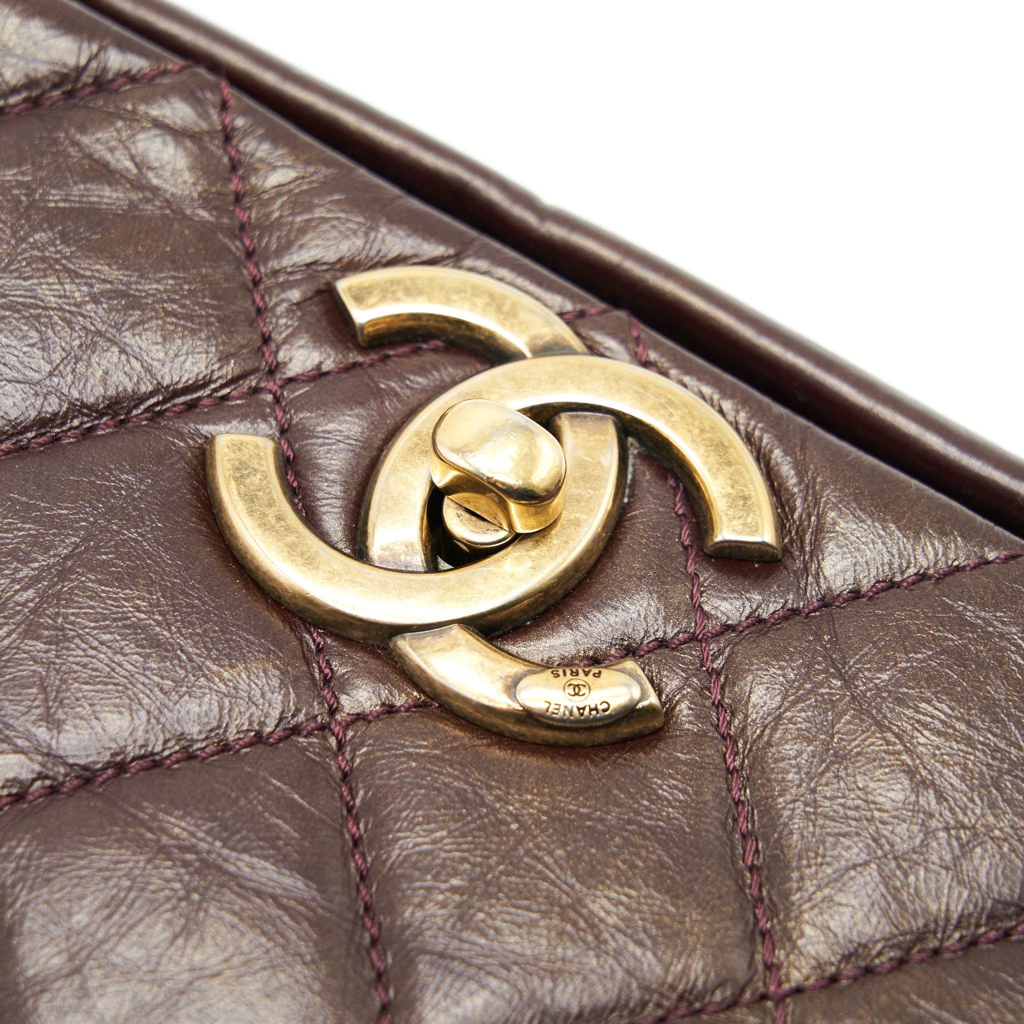 Chanel Calfskin Flap Bag with Chain Burgundy
