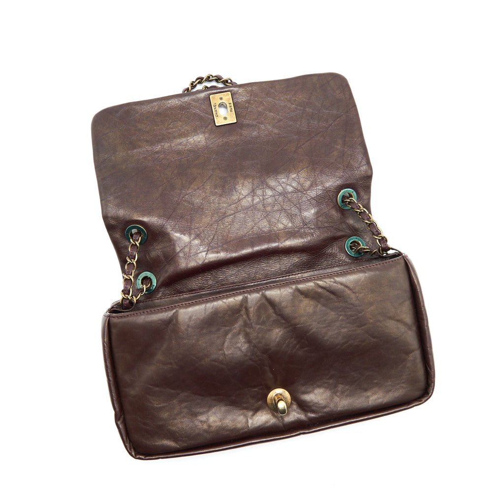 Chanel Calfskin Flap Bag with Chain Burgundy