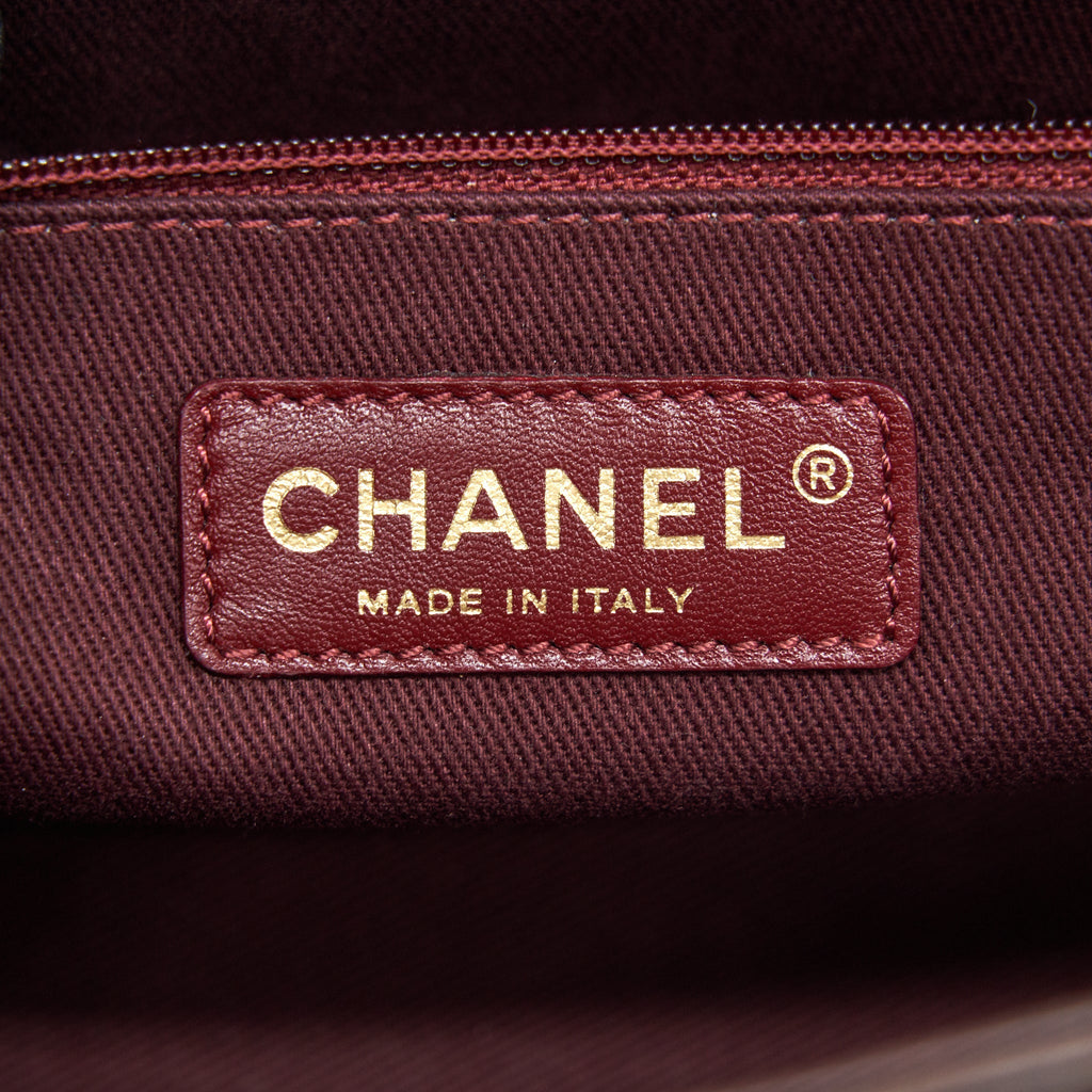 Chanel Calfskin Flap Bag with Chain Burgundy
