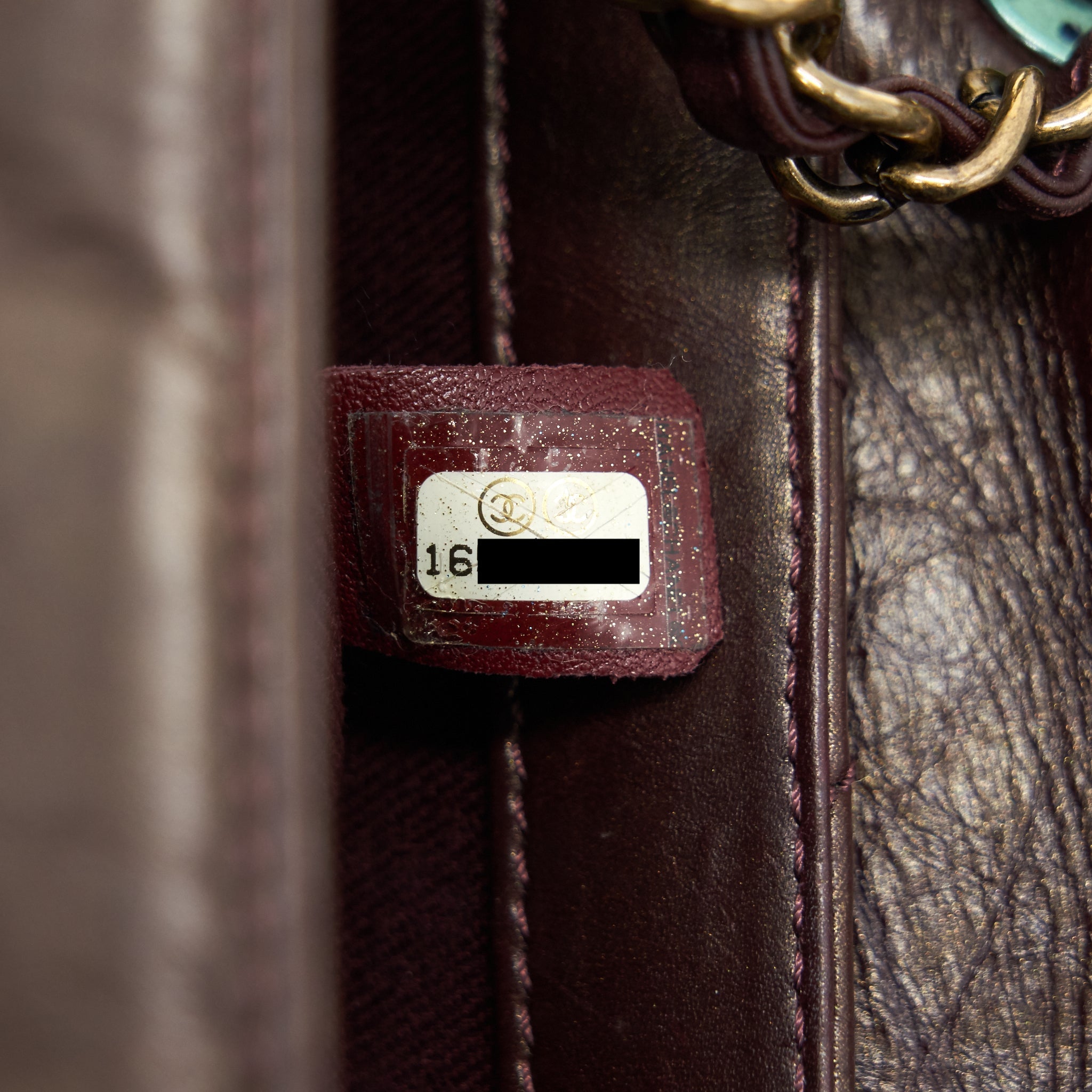 Chanel Calfskin Flap Bag with Chain Burgundy