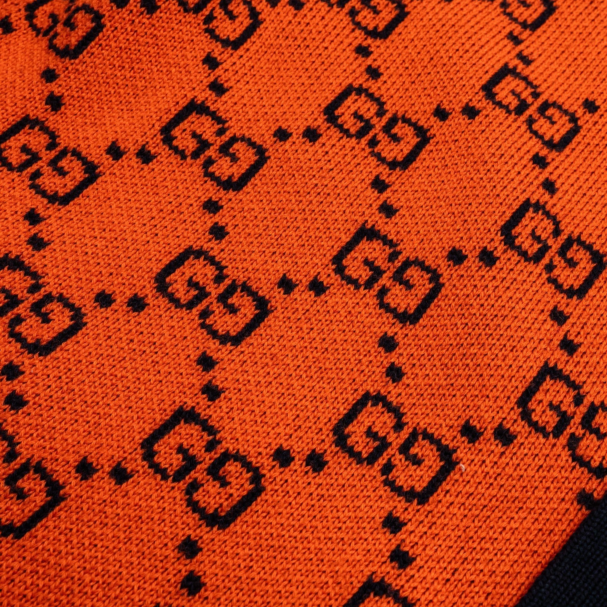 Gucci Size XS GG Jacquard igan Wool/Cotton Orange