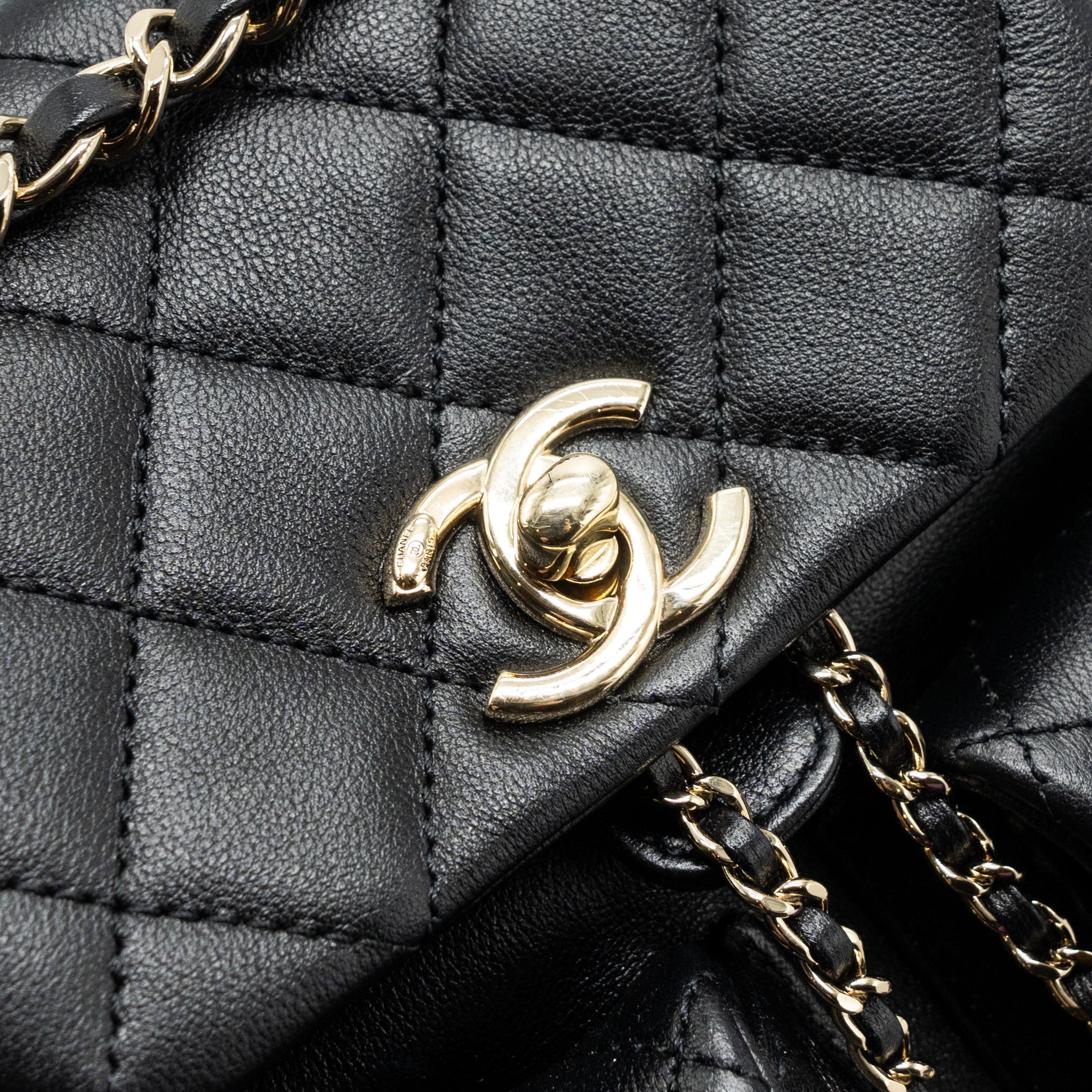 Chanel 23A mini triple pack backpack calfskin black L (microchip )