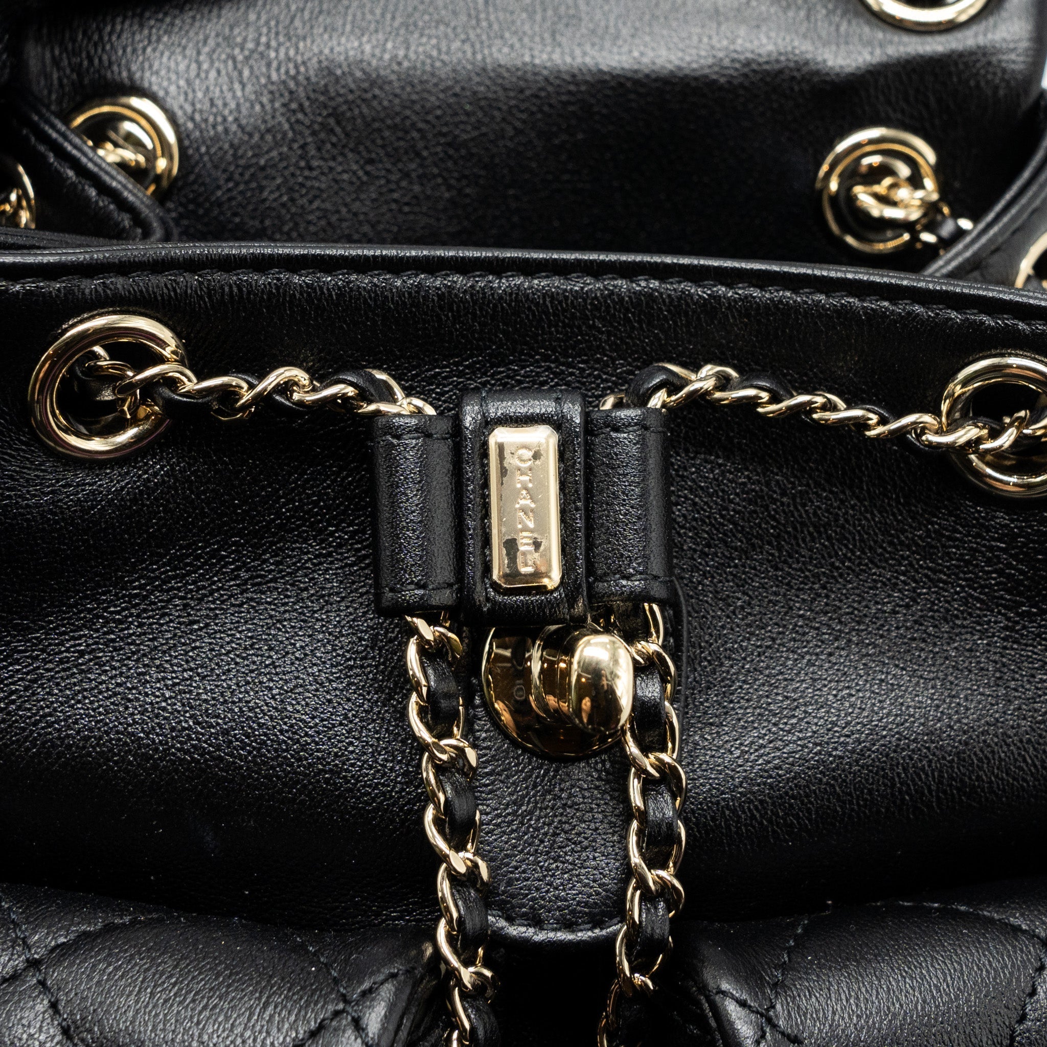 Chanel 23A mini triple pack backpack calfskin black L (microchip )