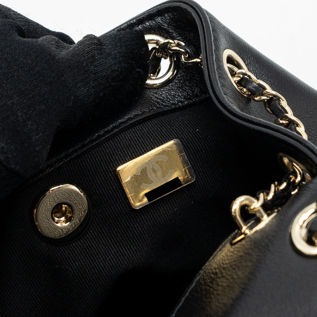 Chanel 23A mini triple pack backpack calfskin black L (microchip )