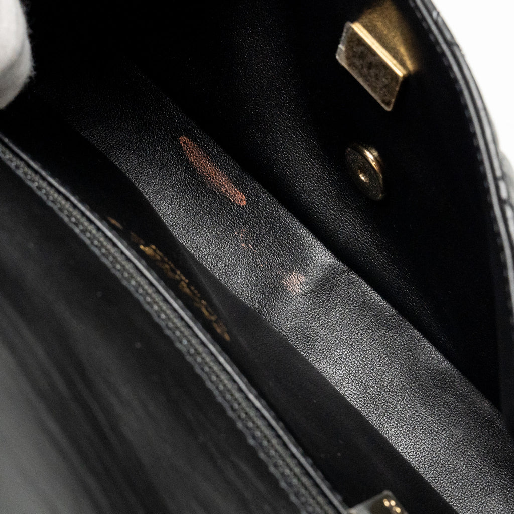 Chanel 23A quilted flap clutch calfskin black L (microchip)