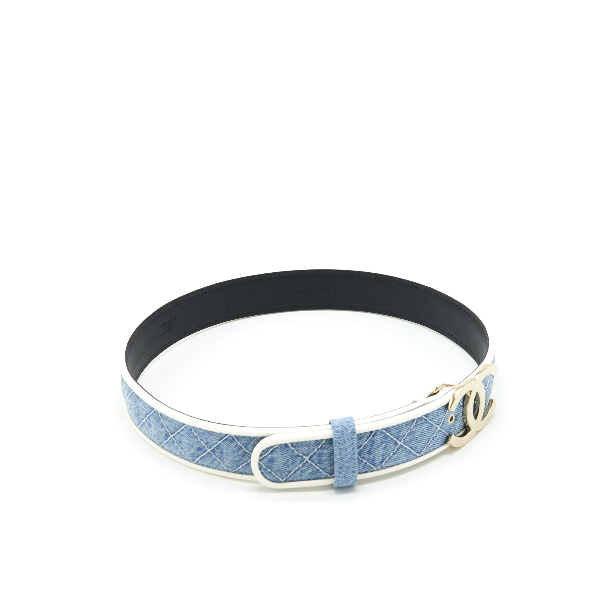 Chanel Size 70 CC logo Denim Belt